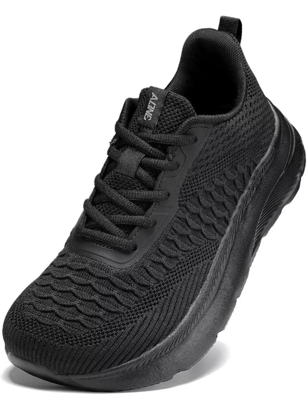 Men's Black Wide Toe Walking Shoes Casual Trail Running Sneakers Cross Trainer